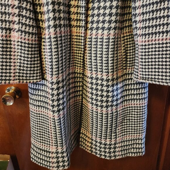 Women's Size 14 J.G. Hook Cream/Gray/Pink Wool Blend Full Length Coat - Picture 5 of 11